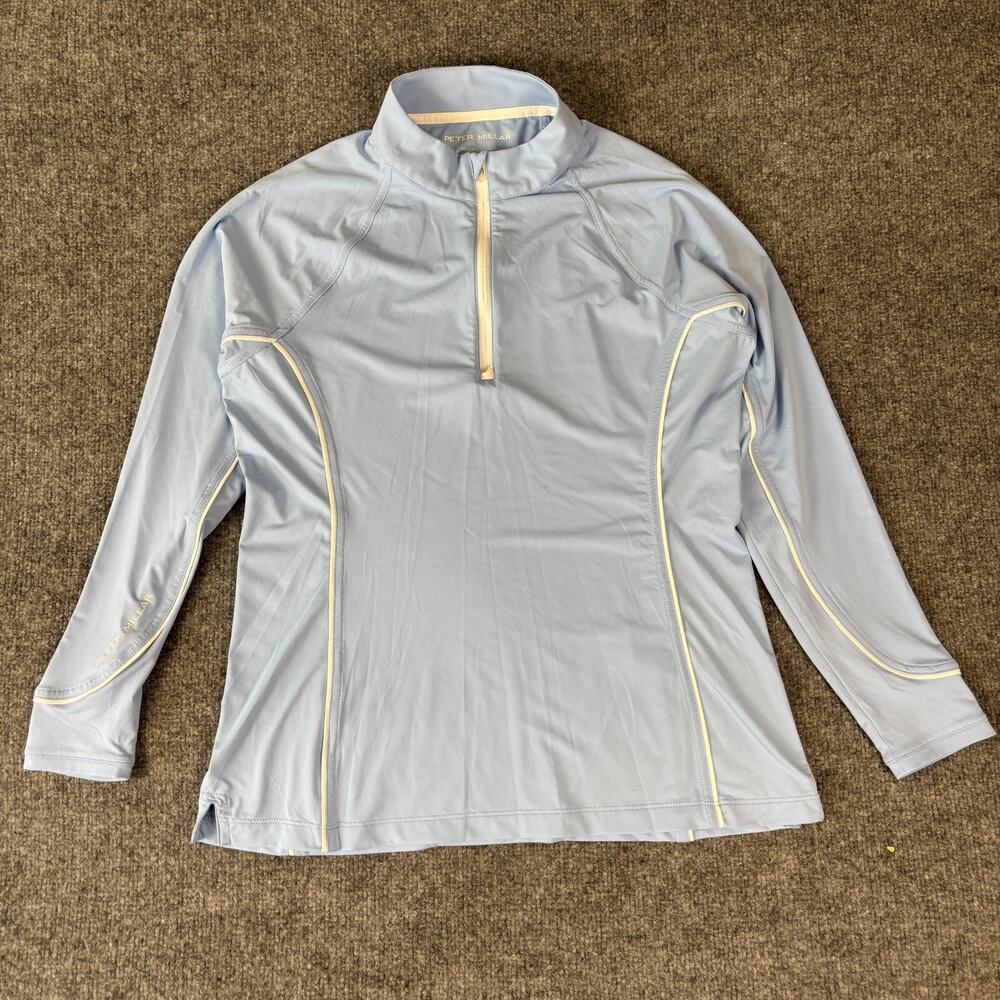 Peter Millar 1/4 Zip Pullover Women's Medium Blue Golf w/logo